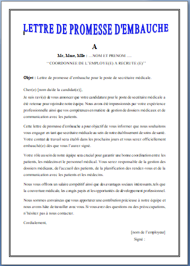 R daction D Une Promesse D Embauche JTCP R daction D Une Promesse D Embauche JTCP