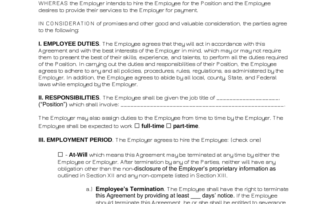 Contrat de travail à durée indéterminée CDI