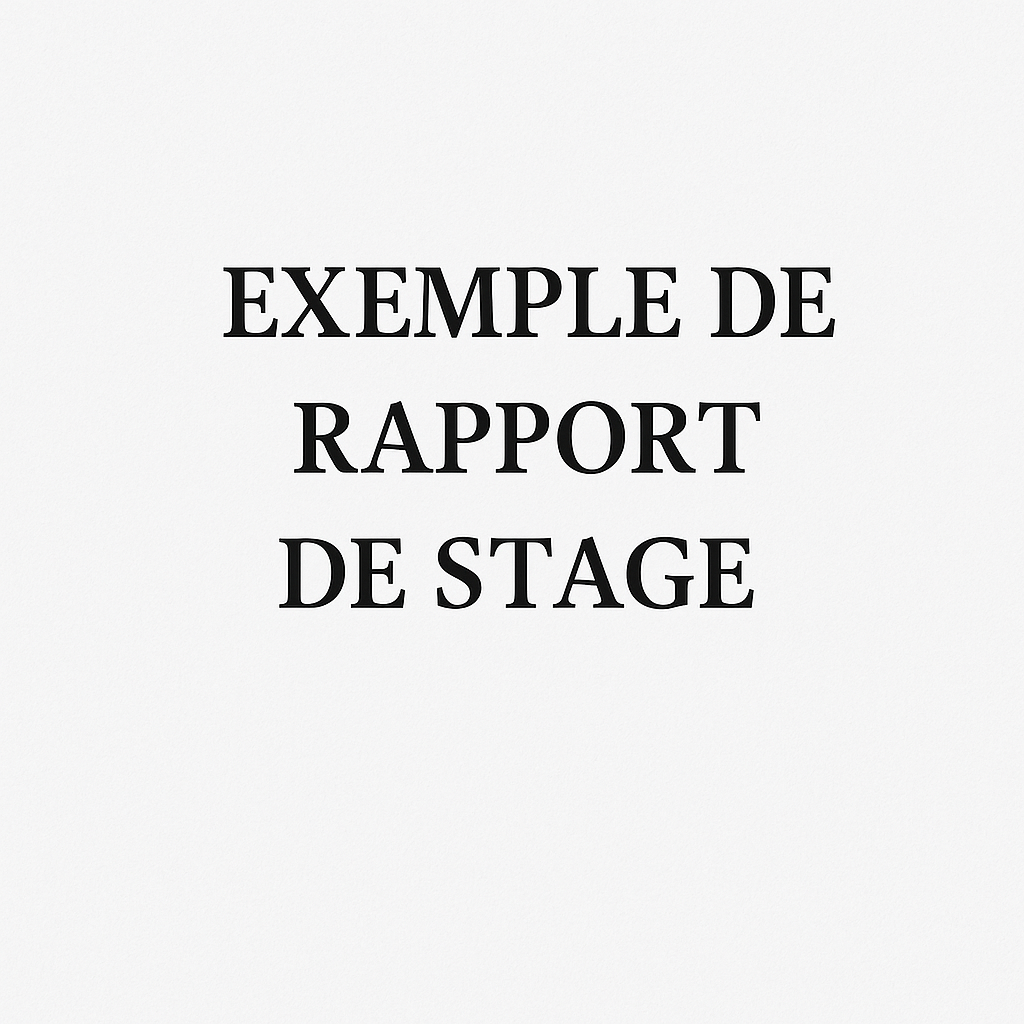 exemple de rapport de stage gratuit